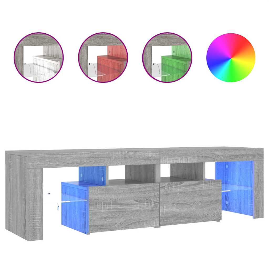 Έπιπλο Τηλεόρασης με LED Γκρι Sonoma 140 x 36,5 x 40 εκ. - Pakobazaar