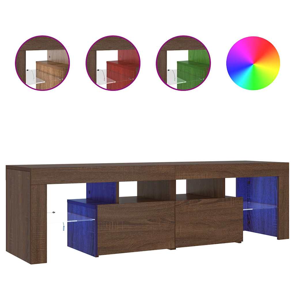 Έπιπλο Τηλεόρασης με LED Καφέ Δρυς 140 x 36,5 x 40 εκ. - Pakobazaar
