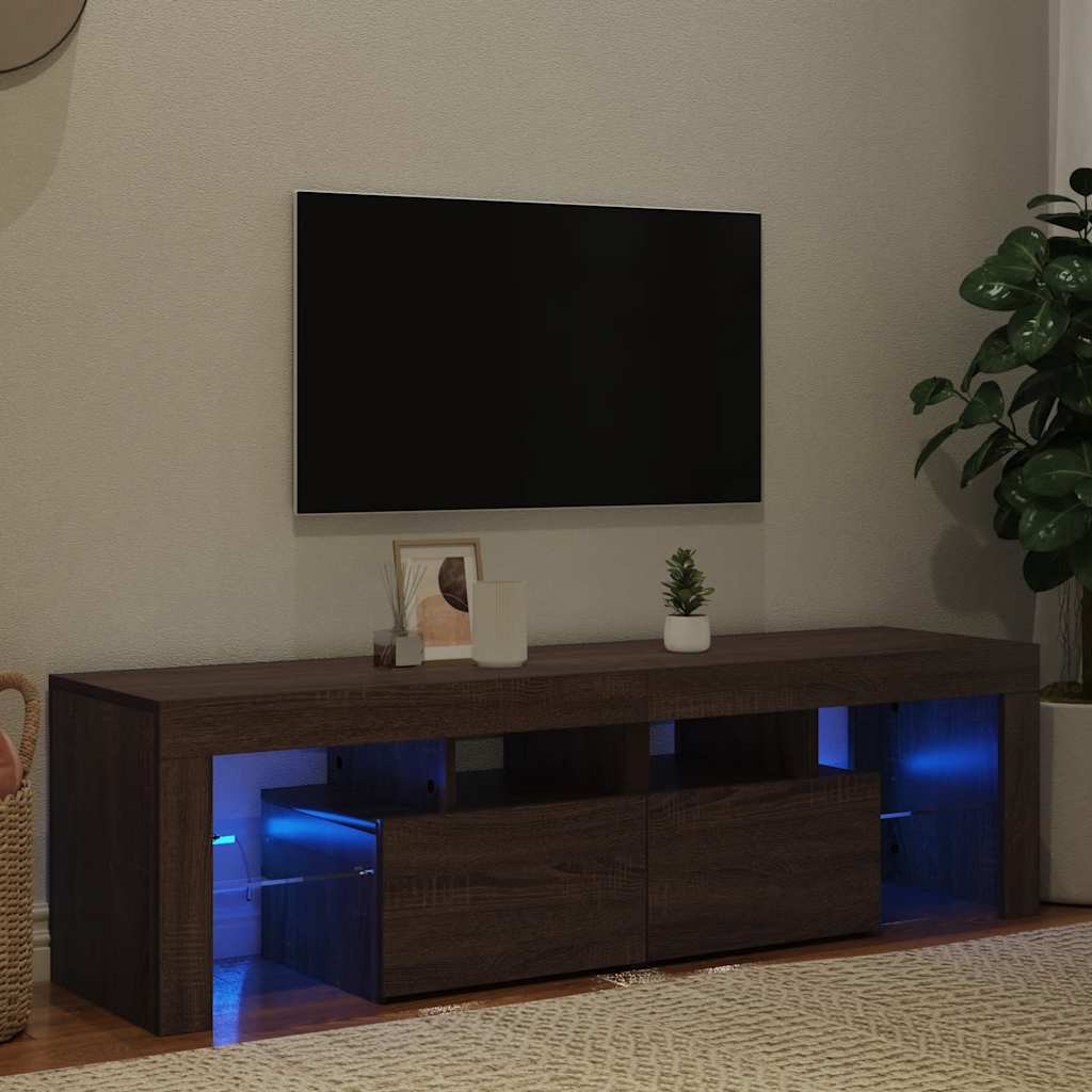 Έπιπλο Τηλεόρασης με LED Καφέ Δρυς 140 x 36,5 x 40 εκ. - Pakobazaar