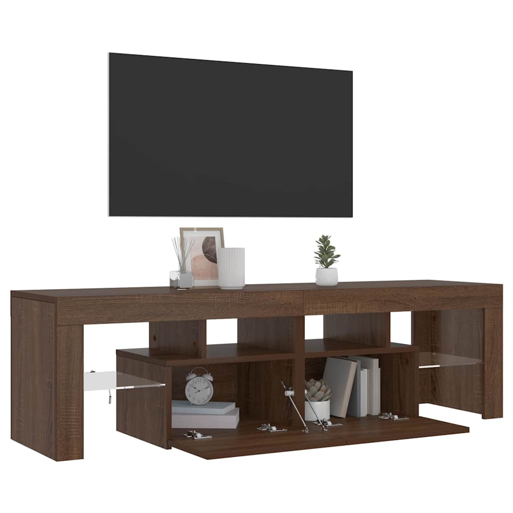 Έπιπλο Τηλεόρασης με LED Καφέ Δρυς 140 x 36,5 x 40 εκ. - Pakobazaar