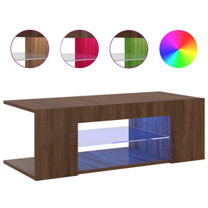Έπιπλο Τηλεόρασης με LED Καφέ Δρυς 90x39x30 εκ. - Pakobazaar