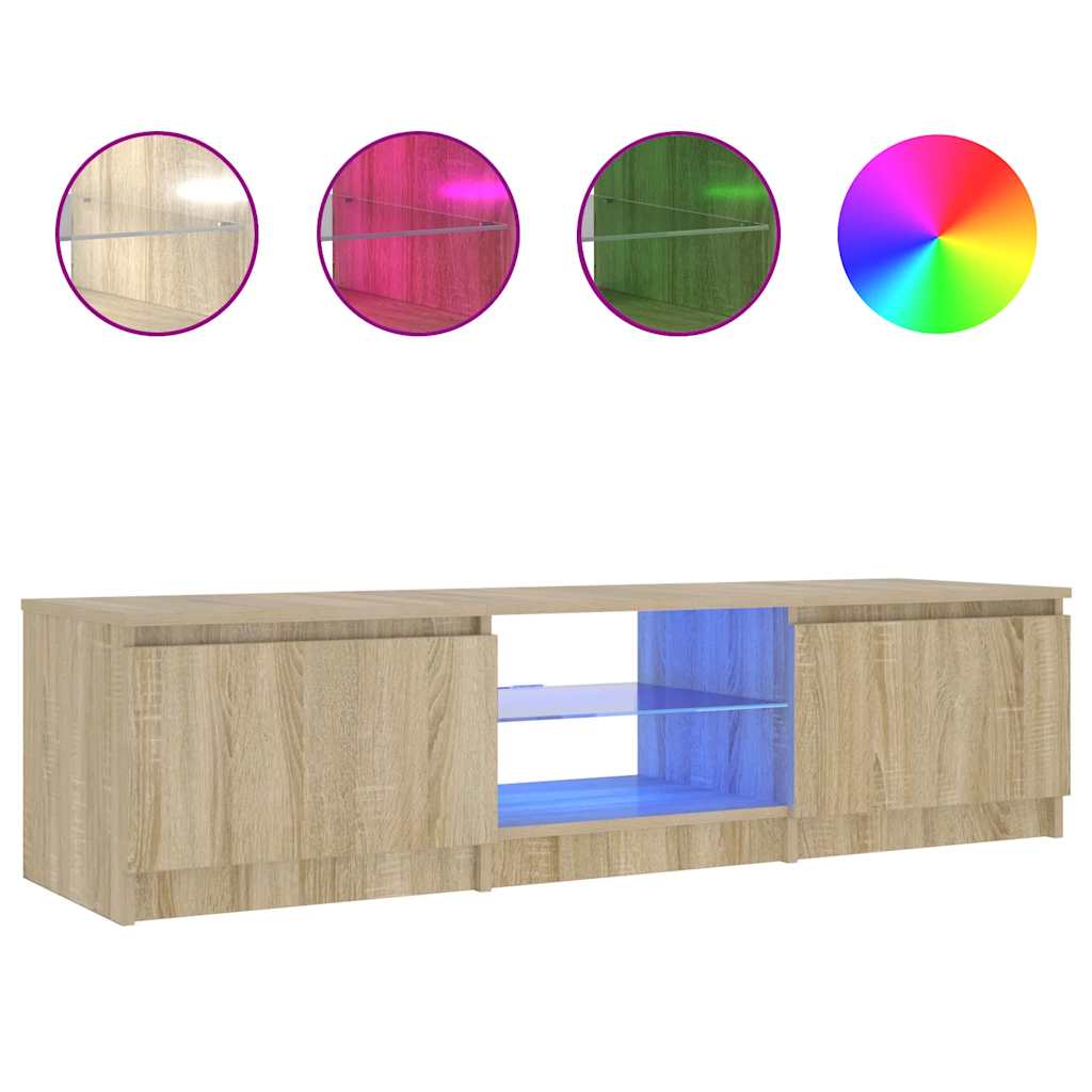 Έπιπλο Τηλεόρασης με LED Καπνιστή Δρυς 140x40x36 εκ. - Pakobazaar