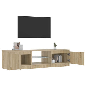 Έπιπλο Τηλεόρασης με LED Καπνιστή Δρυς 140x40x36 εκ. - Pakobazaar