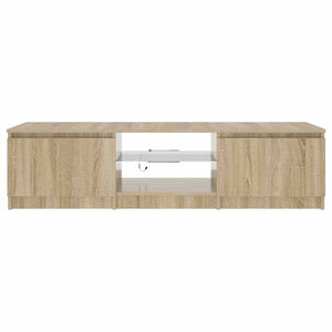 Έπιπλο Τηλεόρασης με LED Καπνιστή Δρυς 140x40x36 εκ. - Pakobazaar