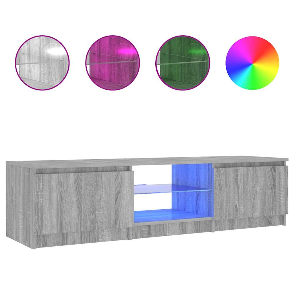 Έπιπλο Τηλεόρασης με LED Γκρι Sonoma 140 x 40 x 36 εκ. - Pakobazaar