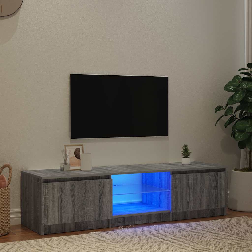 Έπιπλο Τηλεόρασης με LED Γκρι Sonoma 140 x 40 x 36 εκ. - Pakobazaar