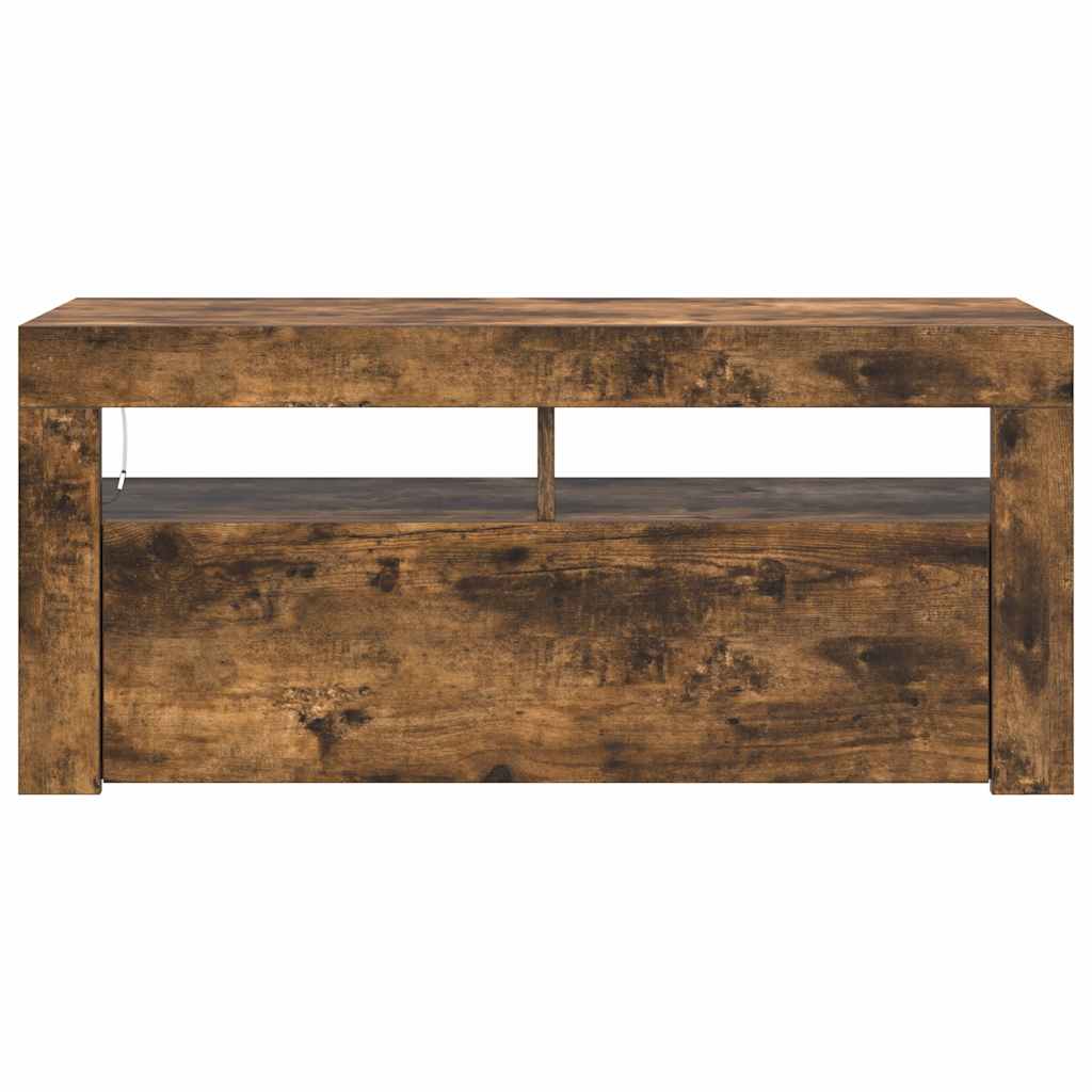 Έπιπλο Τηλεόρασης με LED Καπνιστή Δρυς 90x35x40 εκ. - Pakobazaar