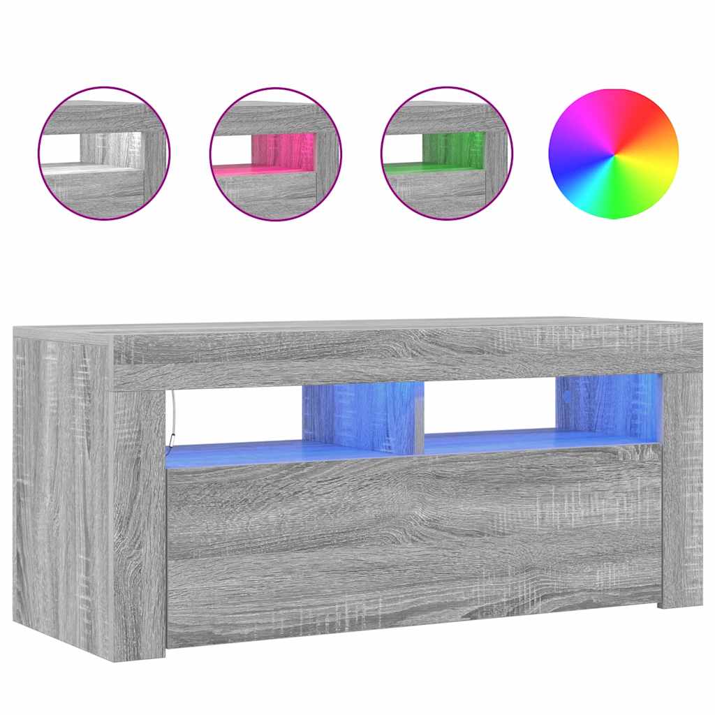 Έπιπλο Τηλεόρασης με LED Γκρι Sonoma 90x35x40 εκ. - Pakobazaar