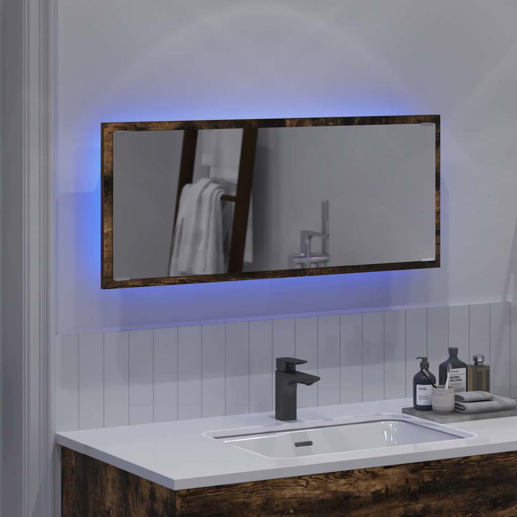 Καθρέφτης Καπνιστό Δρύς 90 x 8,5 x 37 εκ Επεξεργασμένο ξύλο - Pakobazaar