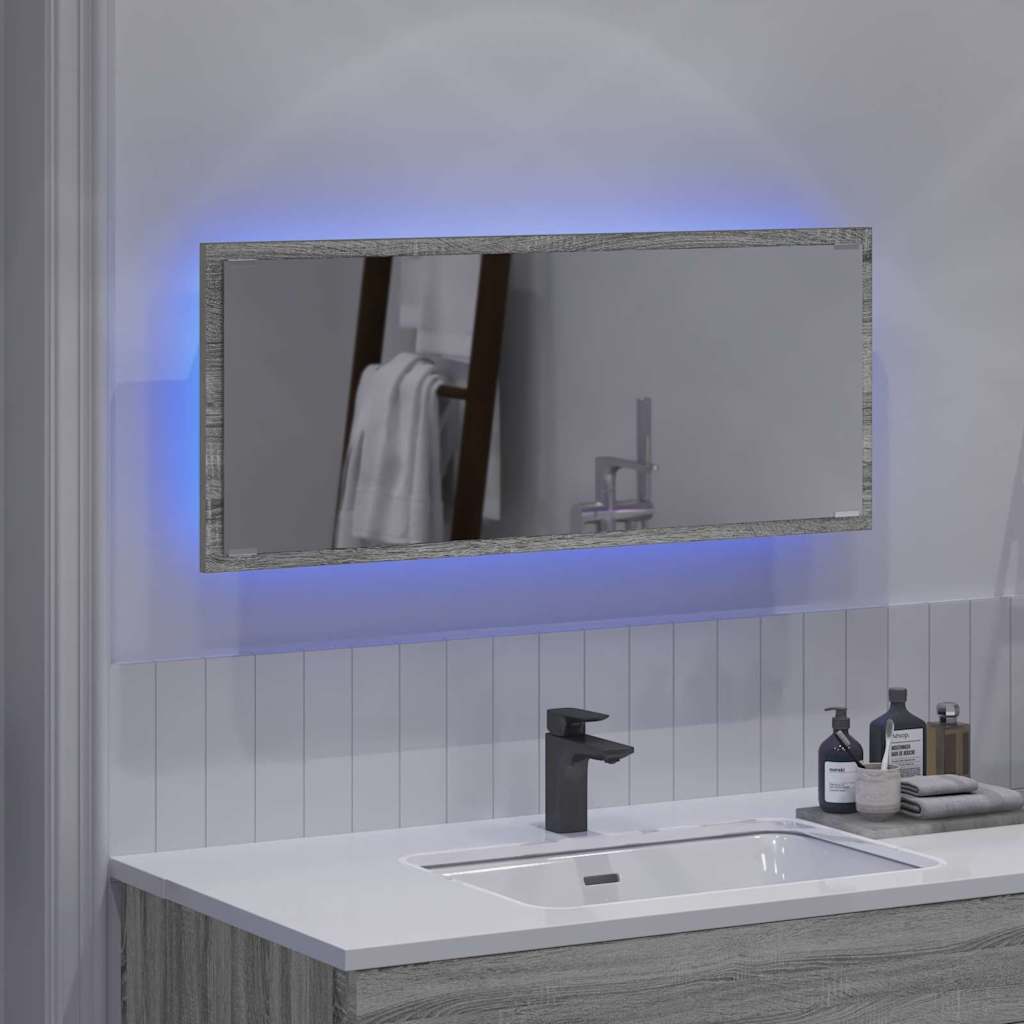 Καθρέφτης Γκρίζο Σονομα 90 x 8,5 x 37 εκ Επεξεργασμένο ξύλο - Pakobazaar