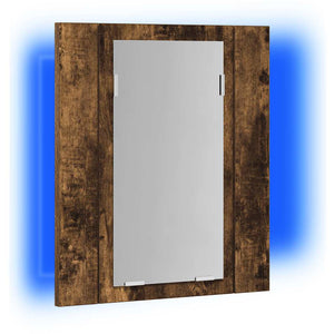 Έπιπλο Καθρέφτη Μπάνιου LED Καπνιστή Δρυς 40x12x45εκ Επεξ. Ξύλο - Pakobazaar