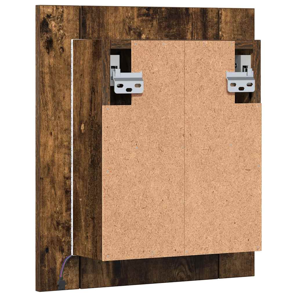 Έπιπλο Καθρέφτη Μπάνιου LED Καπνιστή Δρυς 40x12x45εκ Επεξ. Ξύλο - Pakobazaar