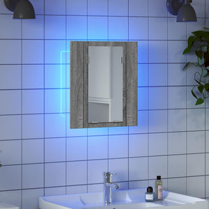 Έπιπλο Καθρέφτη Μπάνιου LED Γκρι Sonoma 40x12x45 εκ. Επεξ. Ξύλο - Pakobazaar