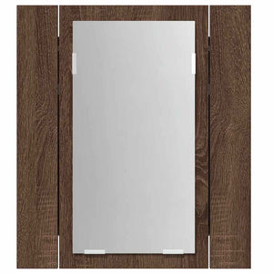 Έπιπλο Καθρέφτη Μπάνιου LED Καφέ Δρυς 40x12x45 εκ. Επεξ. Ξύλο - Pakobazaar
