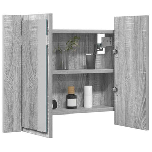 Έπιπλο Καθρέφτη με LED Γκρι Sonoma 60x12x45 εκ. Επεξ. Ξύλο - Pakobazaar