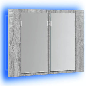 Έπιπλο Καθρέφτη με LED Γκρι Sonoma 60x12x45 εκ. Επεξ. Ξύλο - Pakobazaar