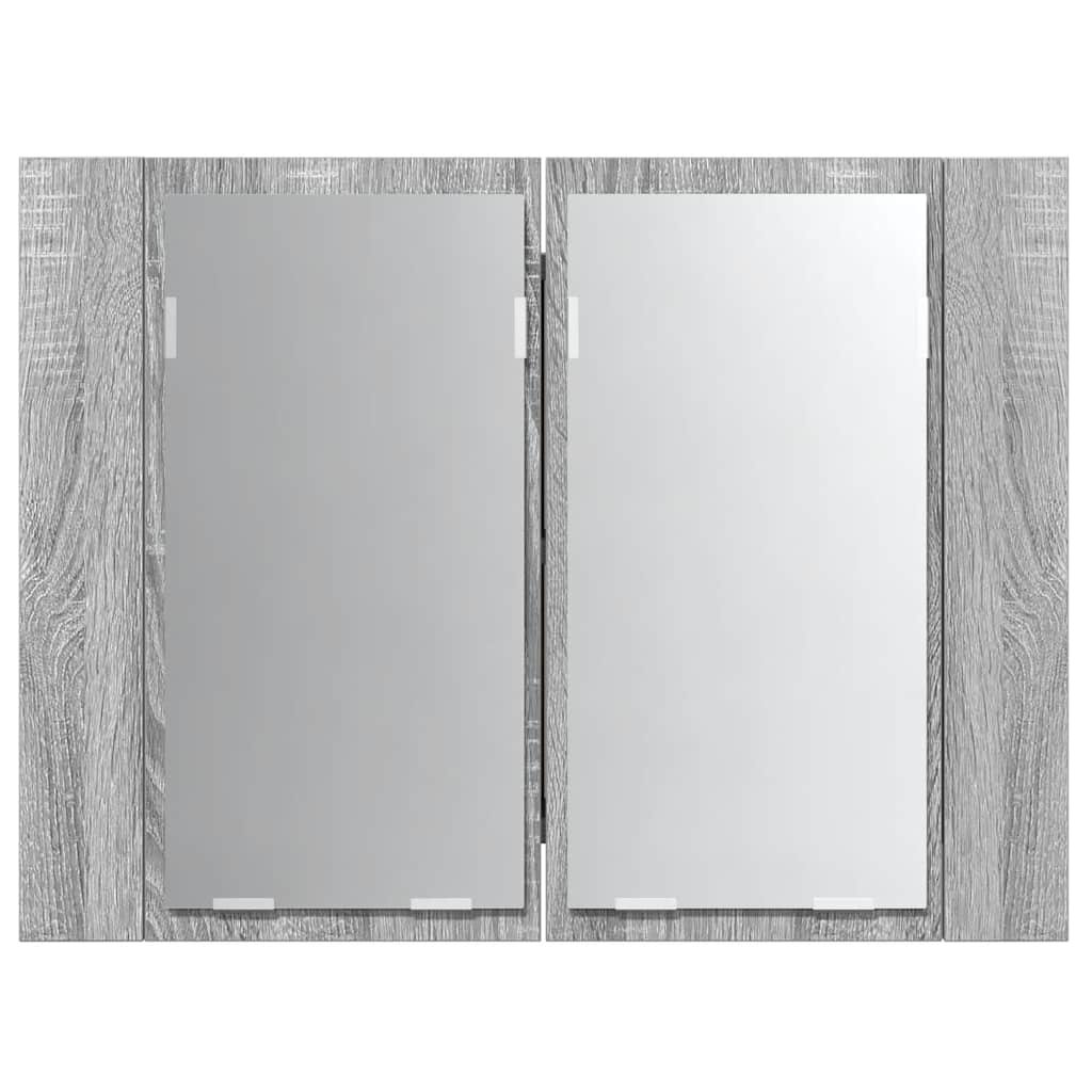 Έπιπλο Καθρέφτη με LED Γκρι Sonoma 60x12x45 εκ. Επεξ. Ξύλο - Pakobazaar