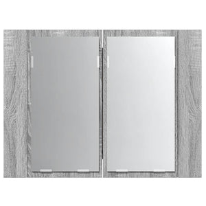 Έπιπλο Καθρέφτη με LED Γκρι Sonoma 60x12x45 εκ. Επεξ. Ξύλο - Pakobazaar