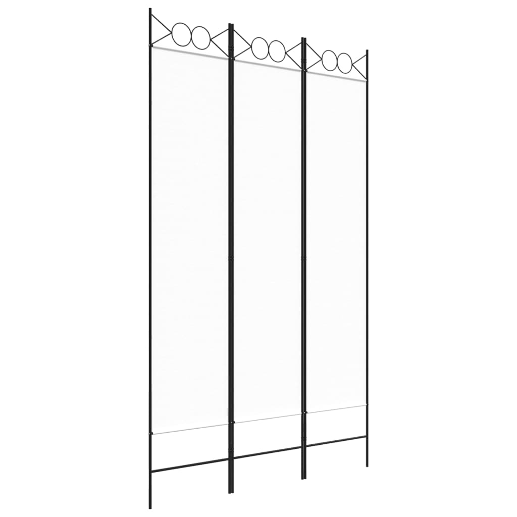 Διαχωριστικό Δωματίου με 3 Πάνελ Λευκό 120 x 200 εκ. Υφασμάτινο - Pakobazaar