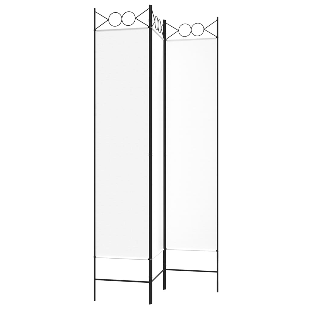 Διαχωριστικό Δωματίου με 3 Πάνελ Λευκό 120 x 200 εκ. Υφασμάτινο - Pakobazaar