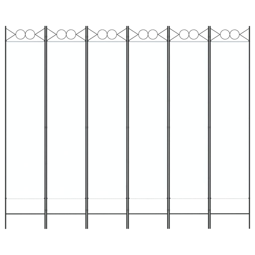 Διαχωριστικό Δωματίου με 6 Πάνελ Λευκό 240x200 εκ. από Ύφασμα - Pakobazaar