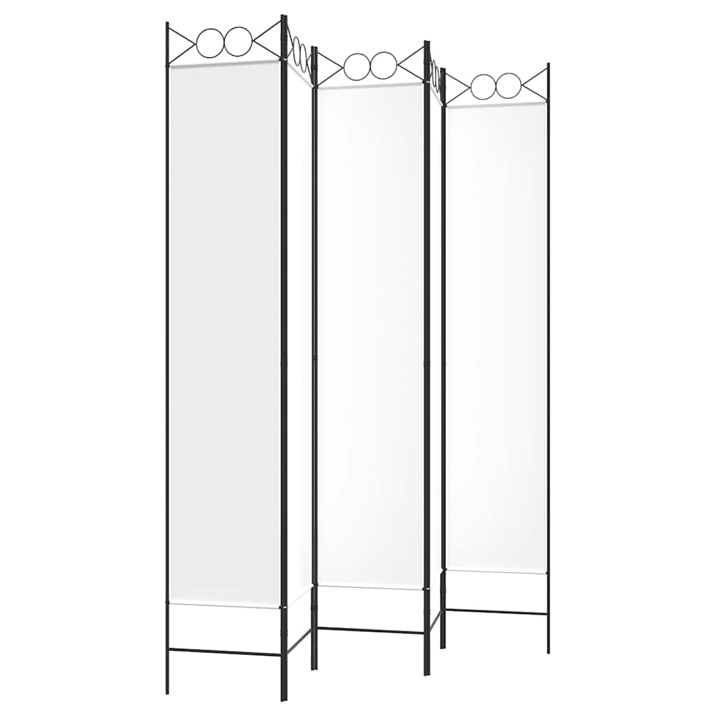 Διαχωριστικό Δωματίου με 5 Πάνελ Λευκό 200x220 εκ. από Ύφασμα - Pakobazaar