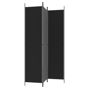 Διαχωριστικό Δωματίου με 3 Πάνελ Μαύρο 150x220 εκ. από Ύφασμα