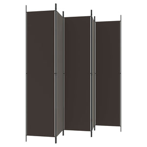 Διαχωριστικό Δωματίου με 5 Πάνελ Καφέ 250x220 εκ. από Ύφασμα - Pakobazaar