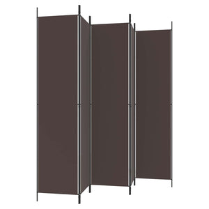 Διαχωριστικό Δωματίου με 5 Πάνελ Καφέ 250x220 εκ. από Ύφασμα