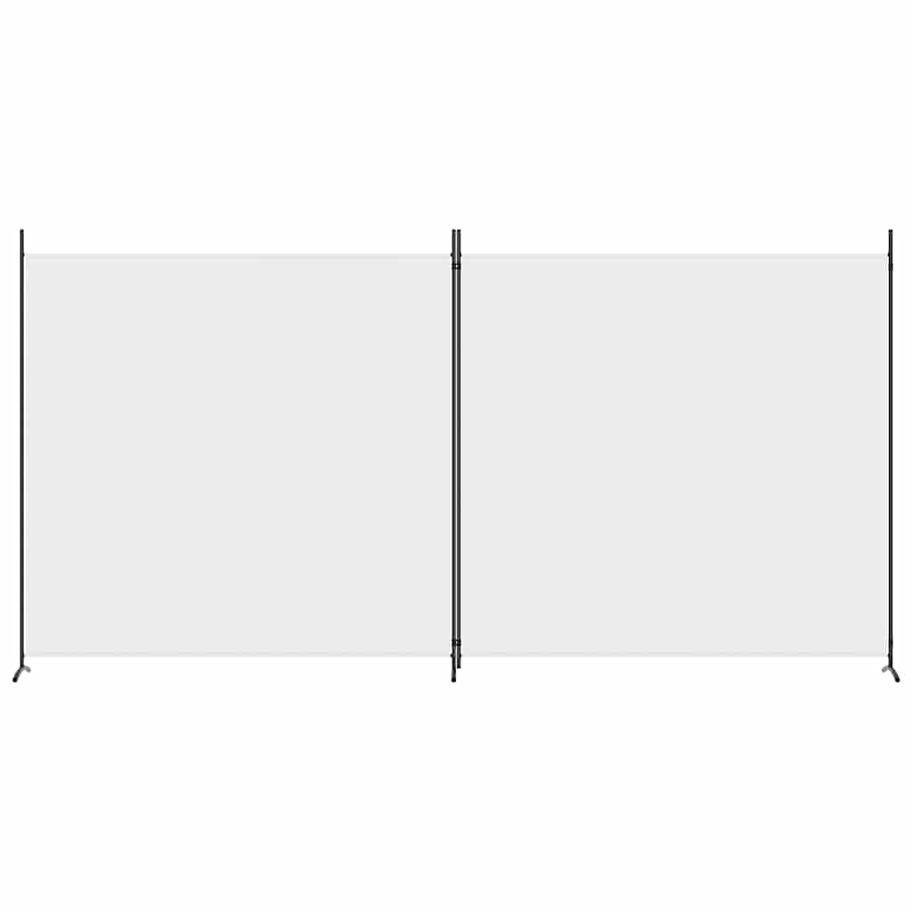 Διαχωριστικό Δωματίου με 2 Πάνελ Λευκό 348 x 180 εκ. από Ύφασμα - Pakobazaar