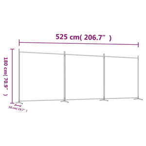 Διαχωριστικό Δωματίου με 3 Πάνελ Ανθρακί 525x180 εκ. από Ύφασμα - Pakobazaar