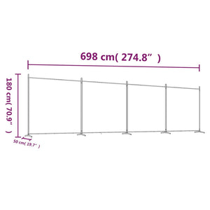 Διαχωριστικό Δωματίου με 4 Πάνελ Μαύρο 698x180 εκ. από Ύφασμα