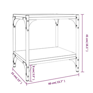 Έπιπλο Τηλεόρασης Καπνιστή Δρυς 40x33x41 εκ Επεξ. Ξύλο & Ατσάλι - Pakobazaar
