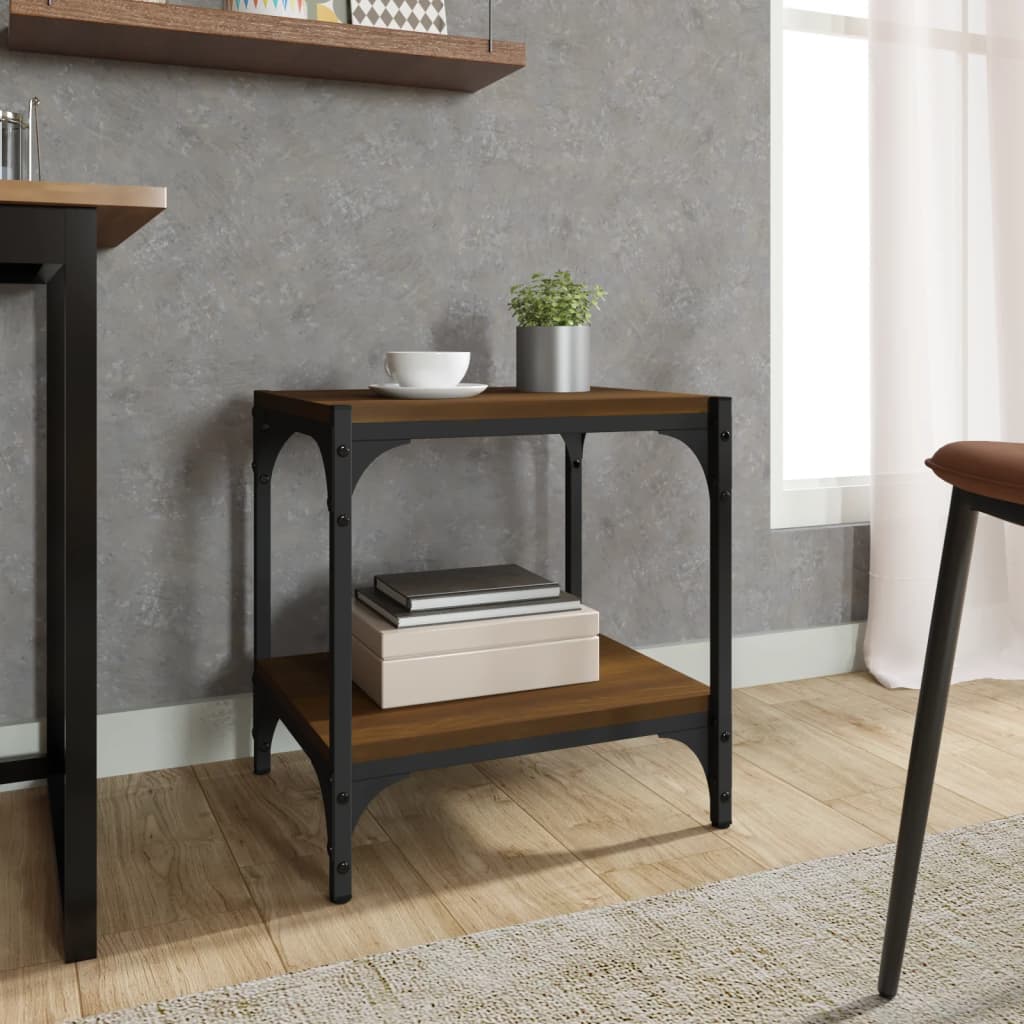 Έπιπλο Τηλεόρασης Καφέ Δρυς 40x33x41 εκ. Επεξ. Ξύλο & Ατσάλι - Pakobazaar