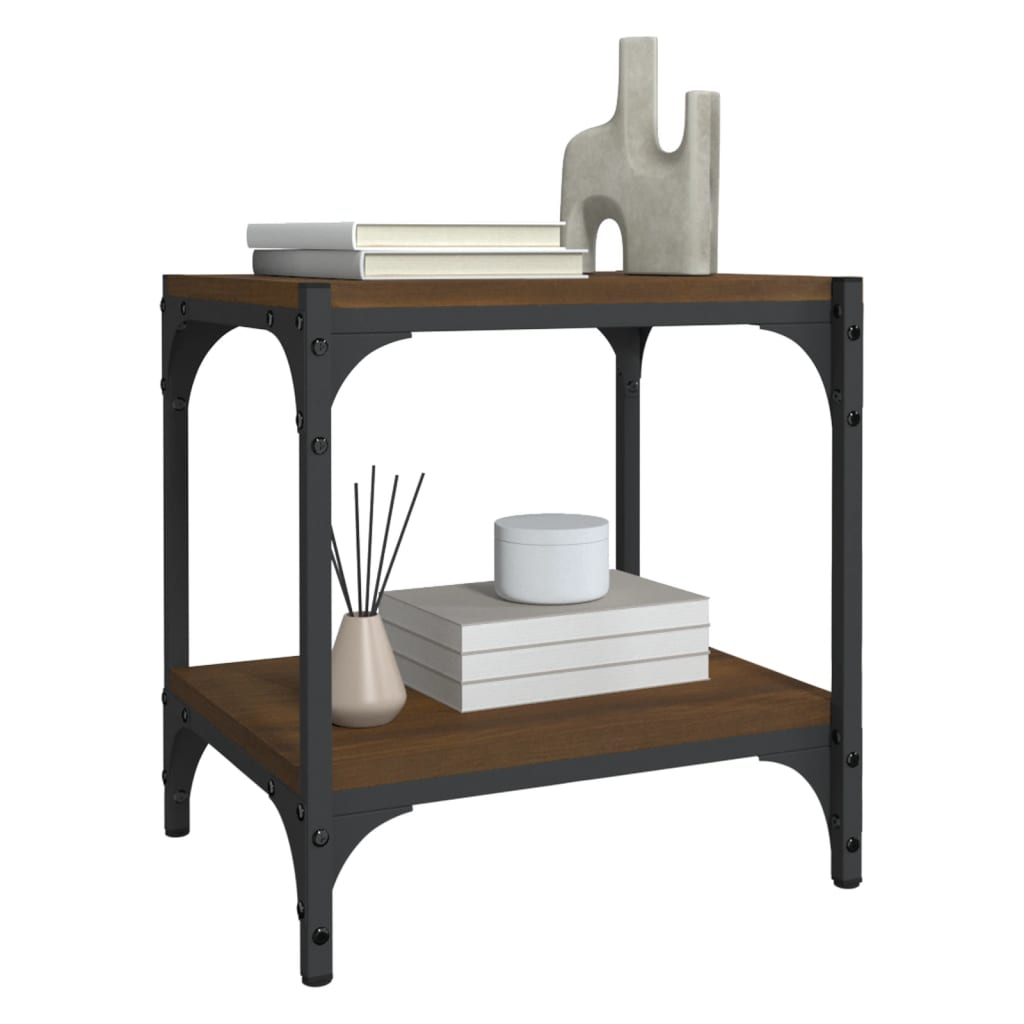 Έπιπλο Τηλεόρασης Καφέ Δρυς 40x33x41 εκ. Επεξ. Ξύλο & Ατσάλι - Pakobazaar