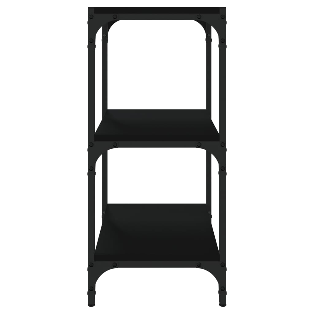 Βιβλιοθήκη Μαύρη 40 x 33 x 70,5 εκ. Επεξεργασμένο Ξύλο & Ατσάλι