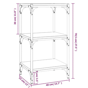 Βιβλιοθήκη Καπνιστή Δρυς 40x33x70,5 εκ. Επεξ. Ξύλο & Ατσάλι - Pakobazaar