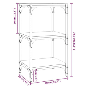Βιβλιοθήκη Γκρι Sonoma 40x33x70,5 εκ. Επεξ. Ξύλο & Ατσάλι - Pakobazaar