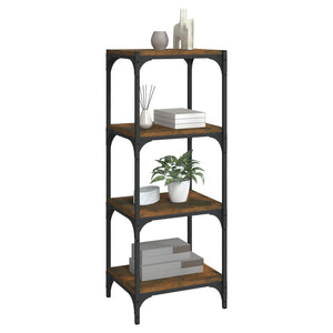 Βιβλιοθήκη Καπνιστή Δρυς 40x33x100 εκ. Επεξ. Ξύλο & Ατσάλι - Pakobazaar