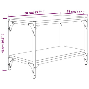 Έπιπλο Τηλεόρασης Γκρι Sonoma 60x33x41 εκ. Επεξ. Ξύλο & Ατσάλι