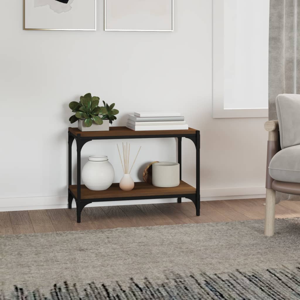 Έπιπλο Τηλεόρασης Καφέ Δρυς 60x33x41 εκ. Επεξ. Ξύλο & Ατσάλι