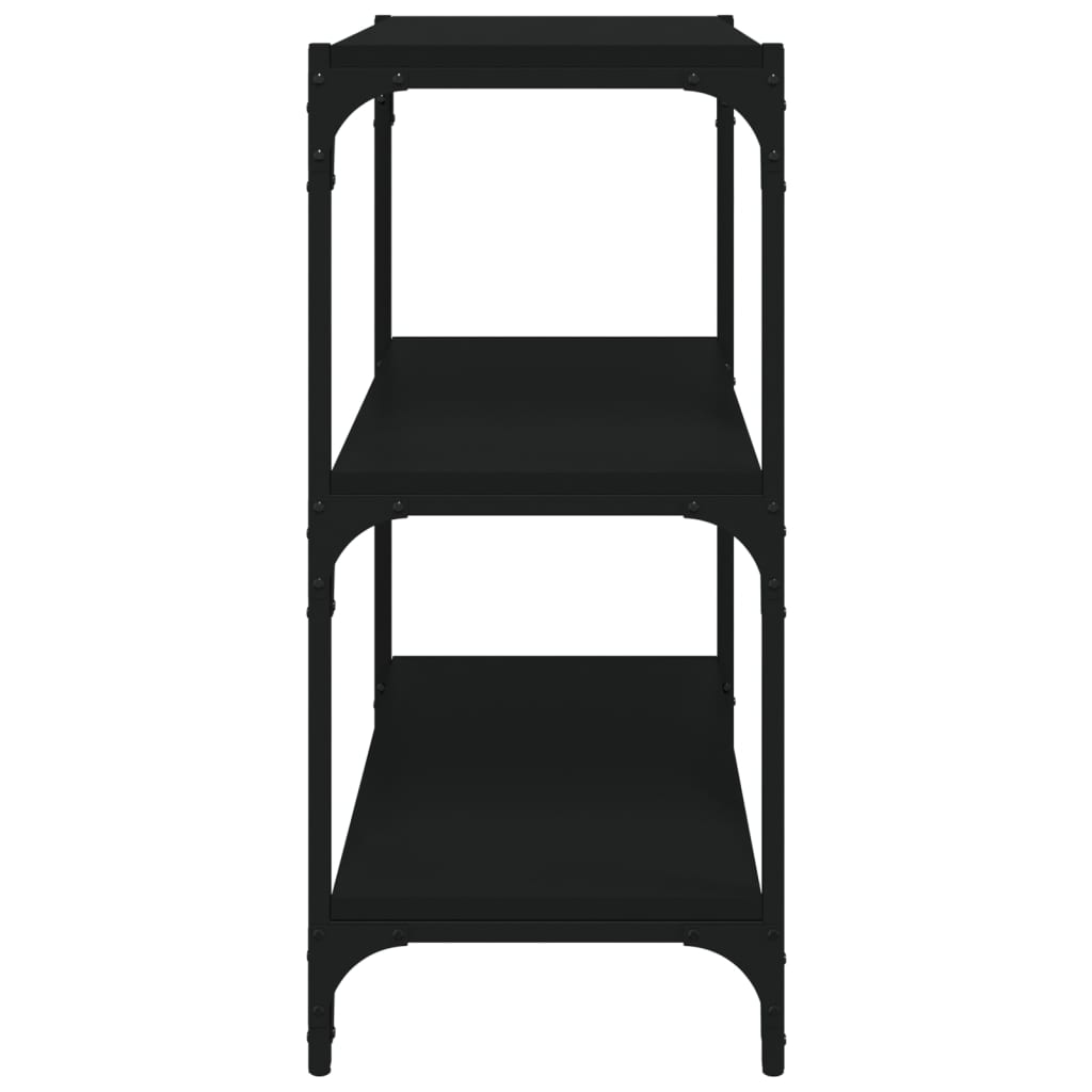 Βιβλιοθήκη Μαύρη 60 x 33 x 70,5 εκ. Επεξεργασμένο Ξύλο & Ατσάλι