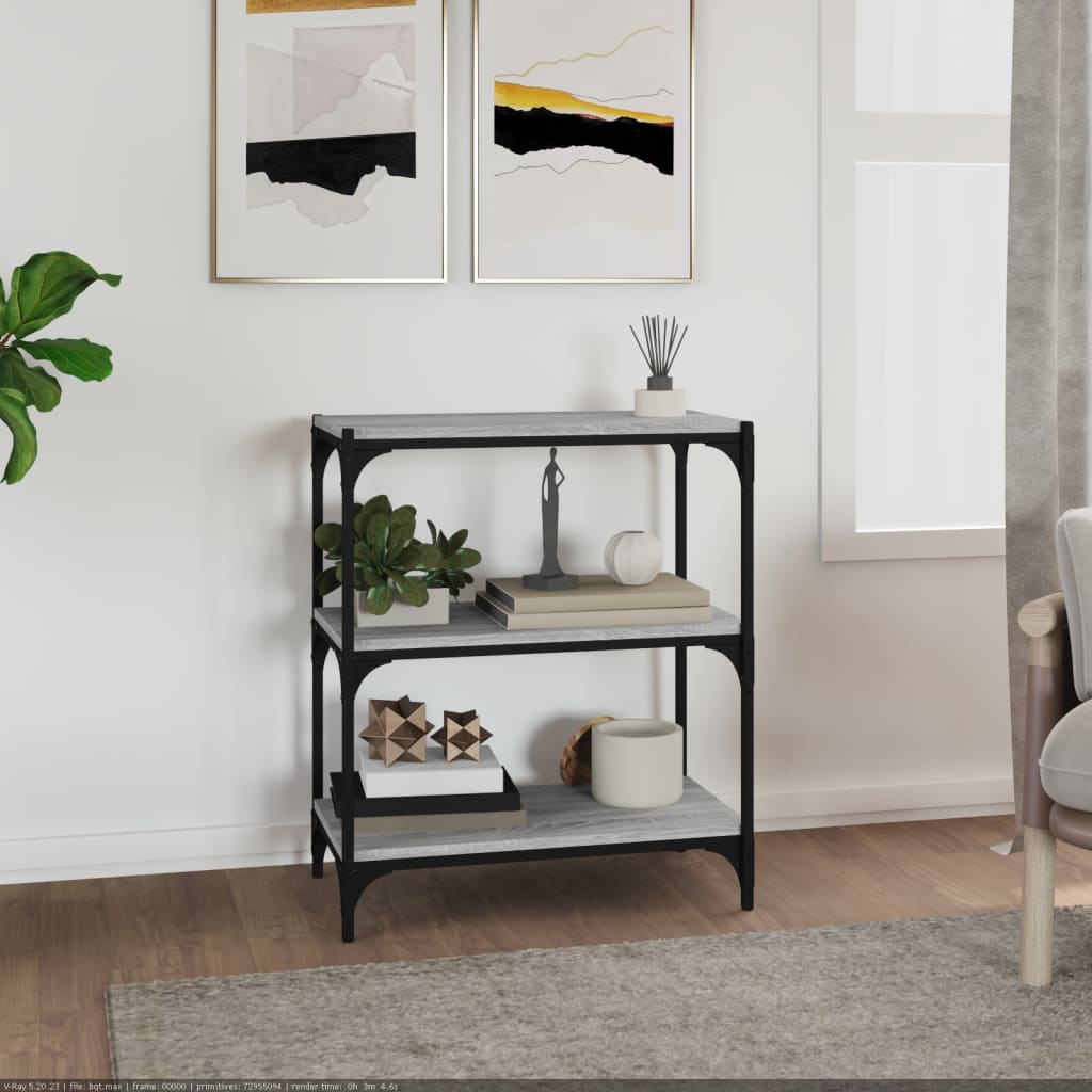 Βιβλιοθήκη Γκρι Sonoma 60 x 33 x 70,5 εκ. Επεξ. Ξύλο & Ατσάλι