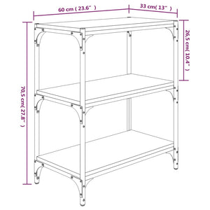 Βιβλιοθήκη Καφέ Δρυς 60x33x70,5 εκ. Επεξεργασμένο Ξύλο & Ατσάλι