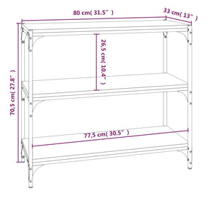 Βιβλιοθήκη Καφέ Δρυς 80x33x70,5 εκ. Επεξεργασμένο Ξύλο & Ατσάλι
