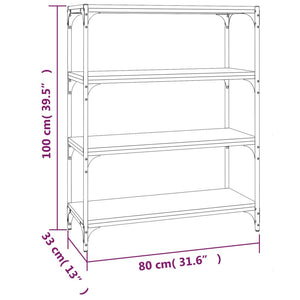 Βιβλιοθήκη Γκρι Sonoma 80 x 33 x 100 εκ. Επεξ. Ξύλο & Ατσάλι