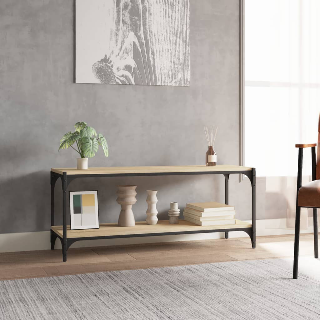 Έπιπλο Τηλεόρασης Sonoma Δρυς 100x33x41 εκ. Επεξ. Ξύλο & Ατσάλι - Pakobazaar