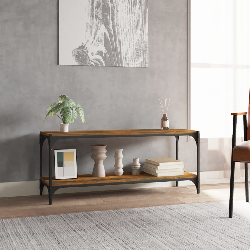 Έπιπλο Τηλεόρασης Καπνιστή Δρυς 100x33x41 εκ Επεξ. Ξύλο&Ατσάλι - Pakobazaar