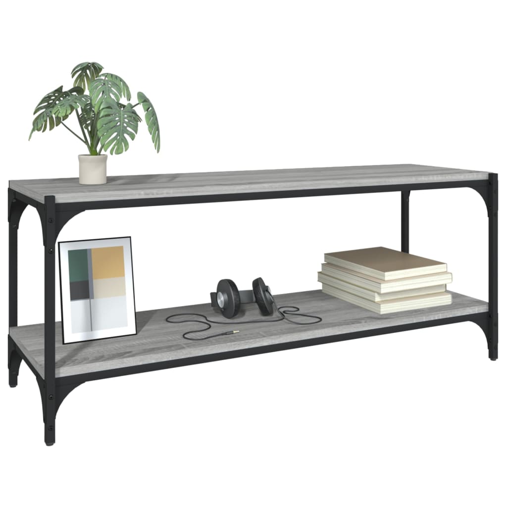 Έπιπλο Τηλεόρασης Γκρι Sonoma 100x33x41 εκ. Επεξ. Ξύλο & Ατσάλι - Pakobazaar