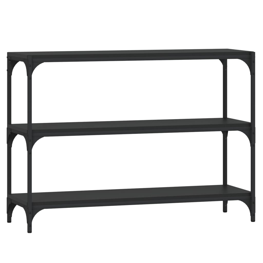 Βιβλιοθήκη Μαύρη 100x33x70,5 εκ. Επεξεργασμένο Ξύλο & Ατσάλι